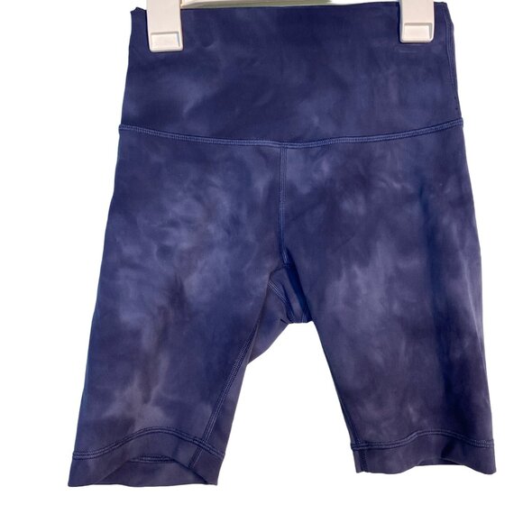 Lululemon Womens High-Rise navy Blue Shorts Size 4 RN106259 stretch tie dye - Picture 7 of 10